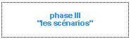 Zone de Texte: phase III
"les scénarios"